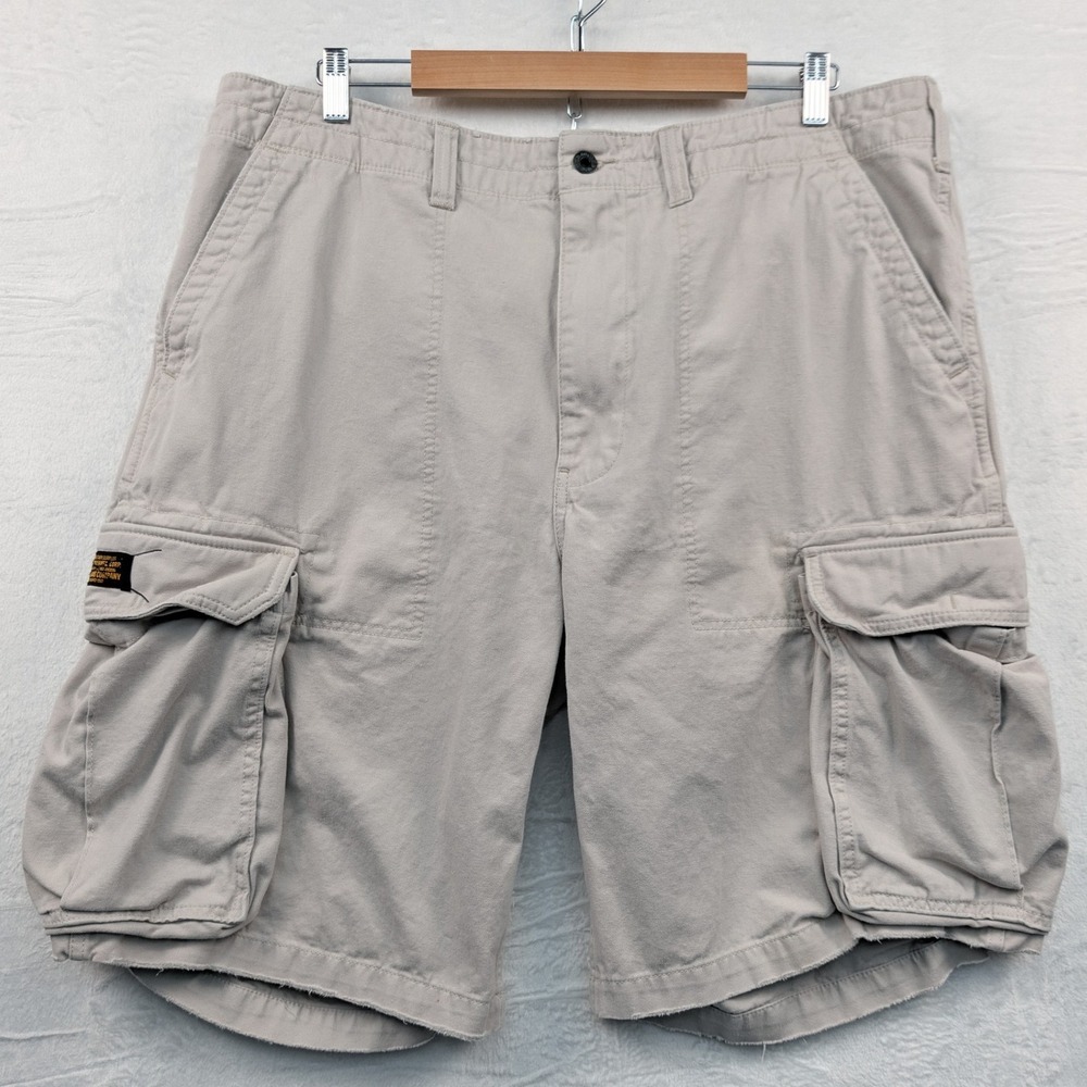 VTG Polo Jeans Company Cargo Shorts Men's 40 Tan Beige 12" Skater Utility 90s